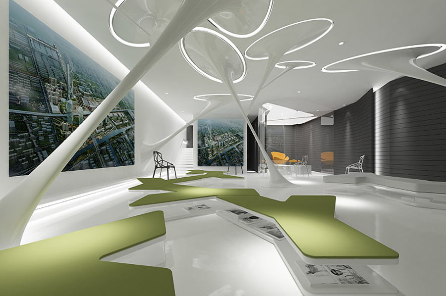 高科技展厅设计平面图，3D国企文化展馆，高科技展厅