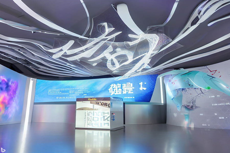 VR企业产品馆效果图设计，沉浸式展厅，现代化展馆