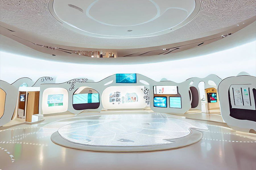 现代化展馆装修设计，3D企业产品展厅，数字展厅