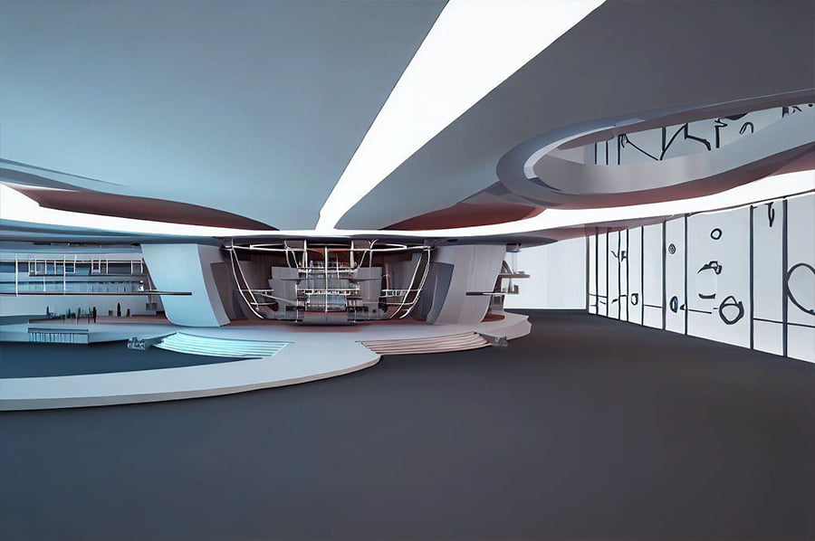 3D国企展厅施工方案，创意展馆，声光电展厅