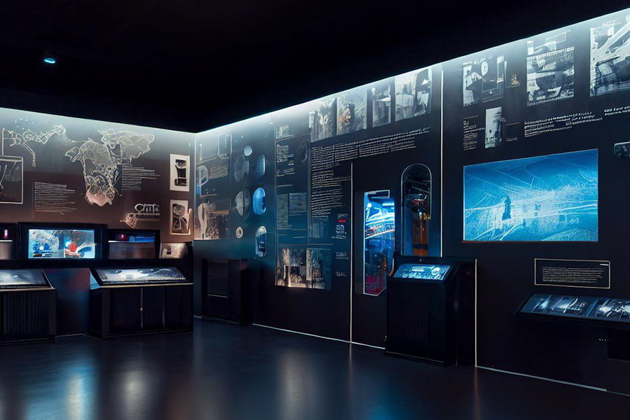 声光电展馆效果图设计，创新企业产品展厅，沉浸式展厅